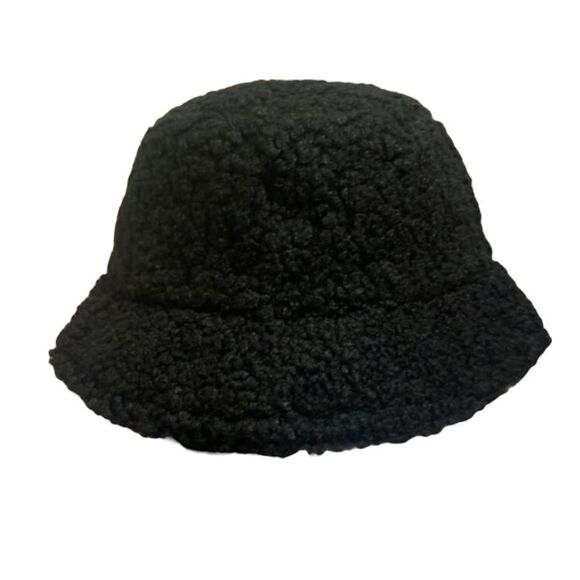 Black Fuzzy Bucket Hat - Picture 2 of 3